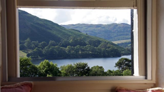 View of the lake and the woods