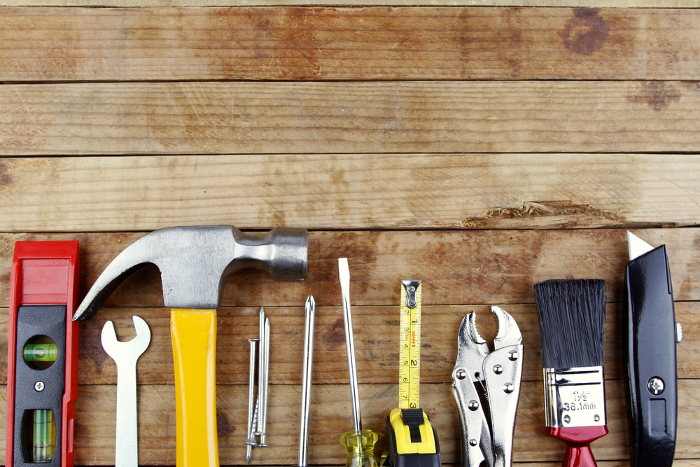tools laid out, ready for use