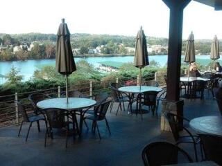 lakeside tavern patio by lake