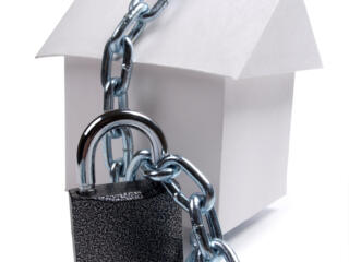 home with lock and chain