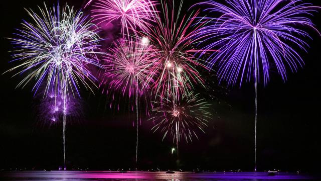 new years eve fireworks over the lake