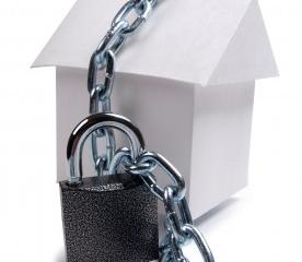 home with chain and lock
