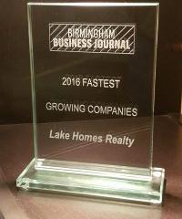 lake homes realty's Fast Track 30 plaque