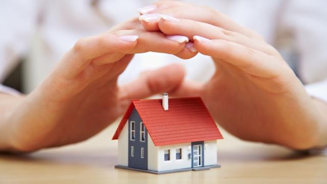 hands over tiny house, protecting it