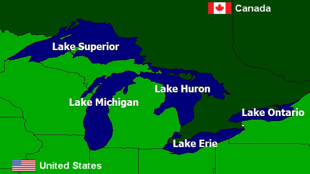 Map of the Great Lakes