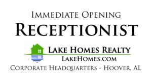 Job Opening - Receptionist - Lake Homes Realty