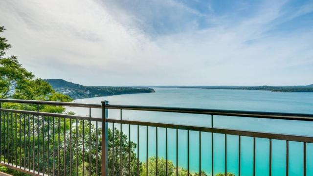 Overlooking Canyon Lake from lake home balcony