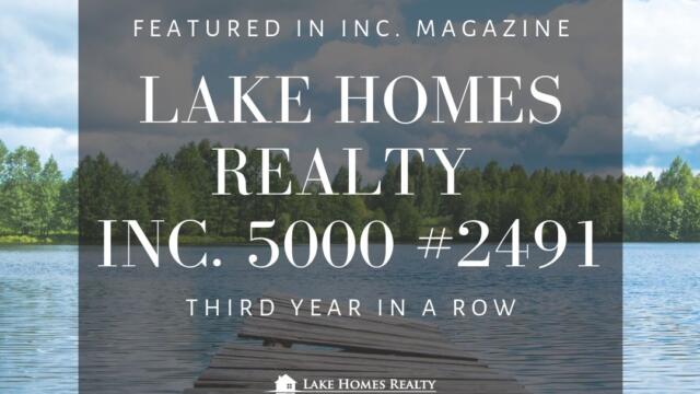 Lake Homes Realty Named to Inc. 5000 for Third Consecutive Year