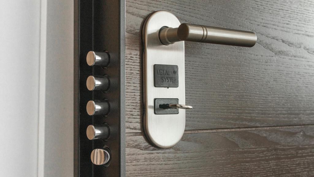 door lock with key in it