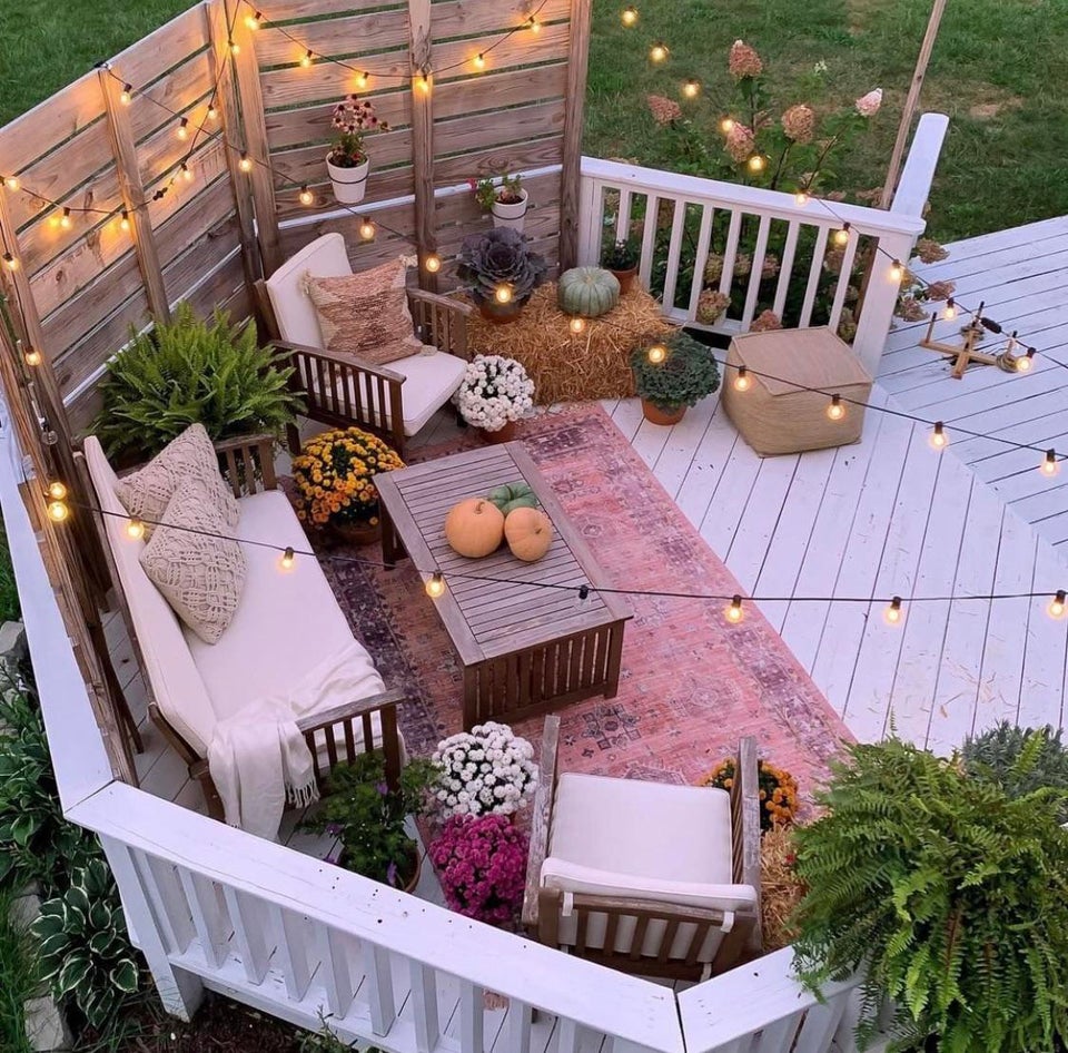 Boho style al-fresco dining during autumn