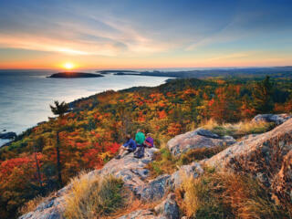 Traverse City Michigan Sugarloaf Mountain at sunset