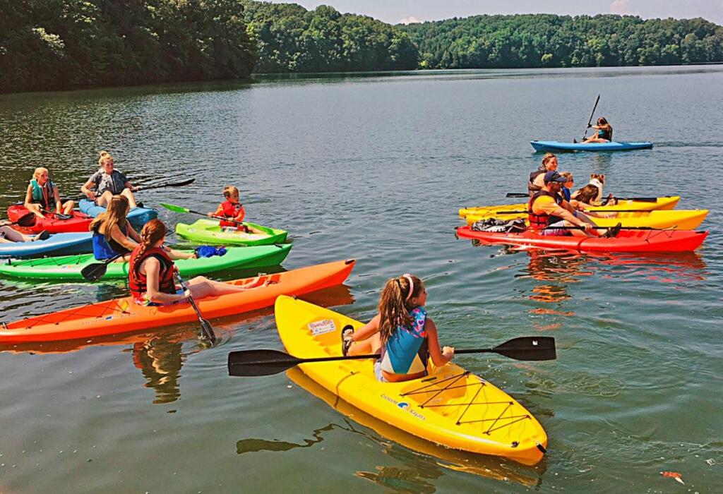 Group of people kayaking on Wheeler Lake