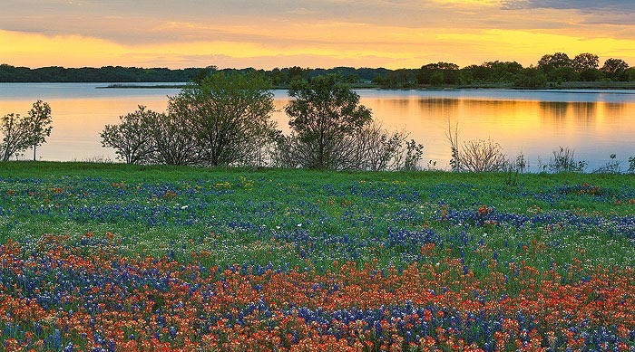 Lake LBJ colorful during sunset