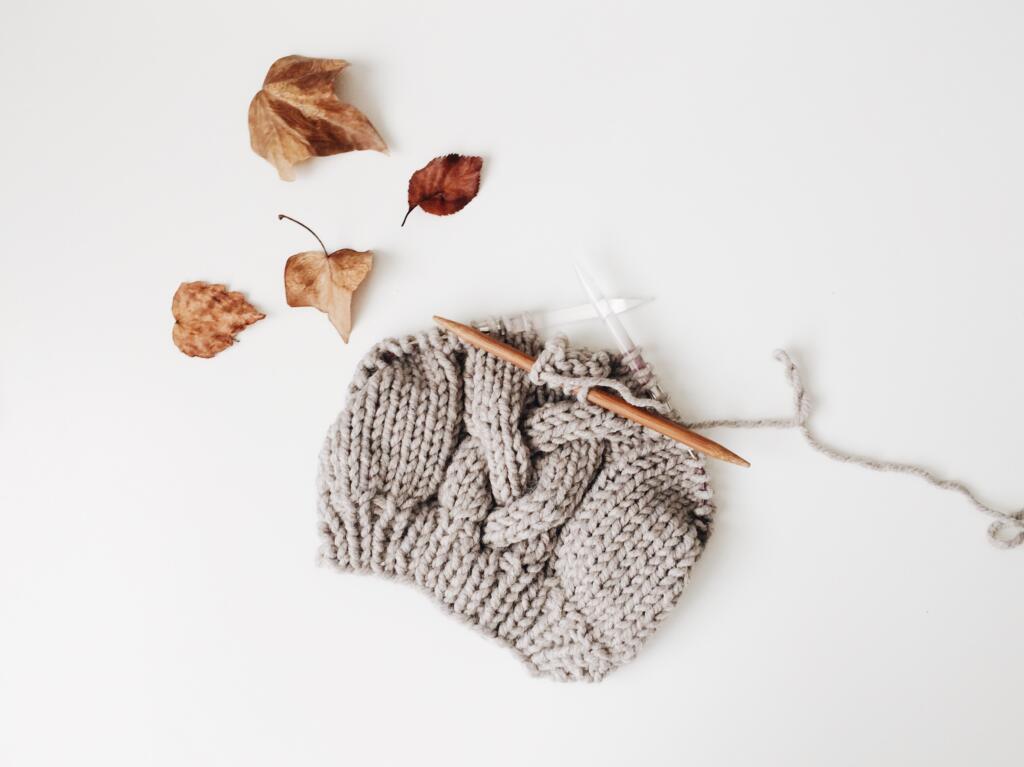 Knitting a beanie fall