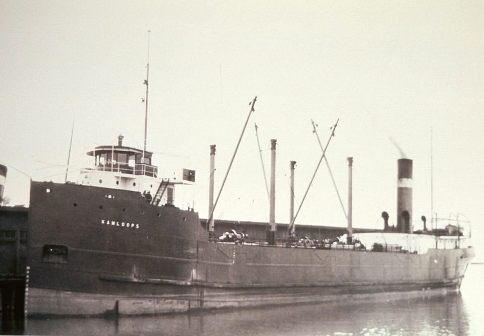 The Kamloops, a ship that mysteriously sunk in 1927, with a ghost who still roams its rooms underwater. 