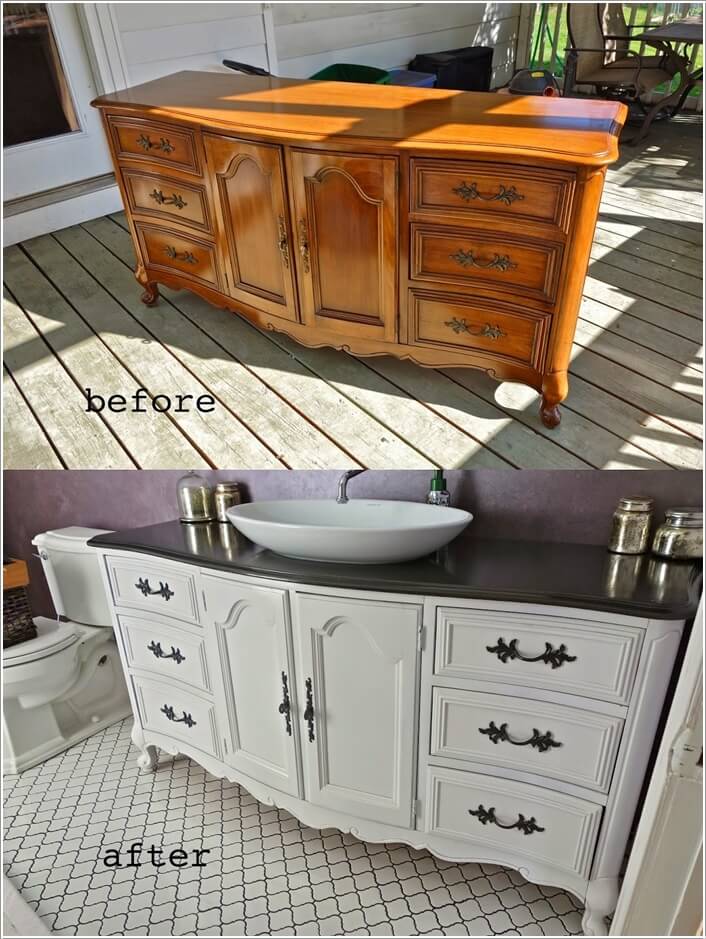 Repurposed furniture before and after