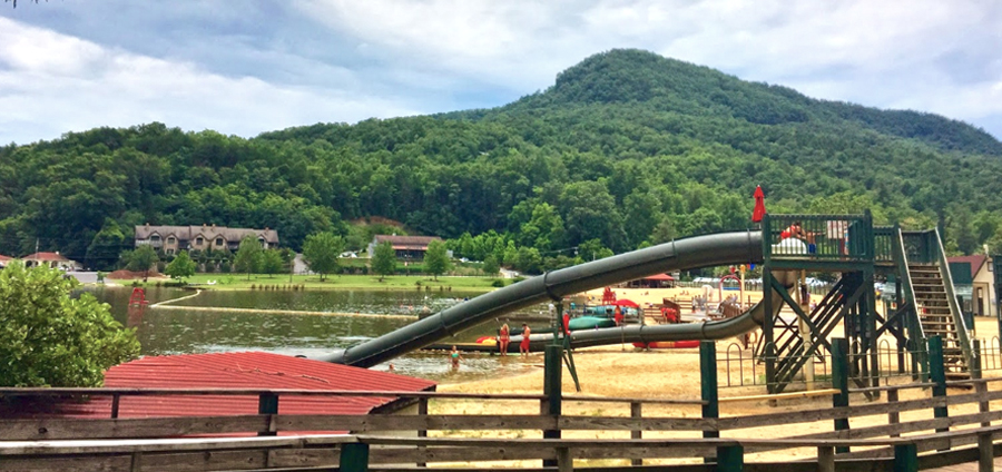 water park beside Lake Lure