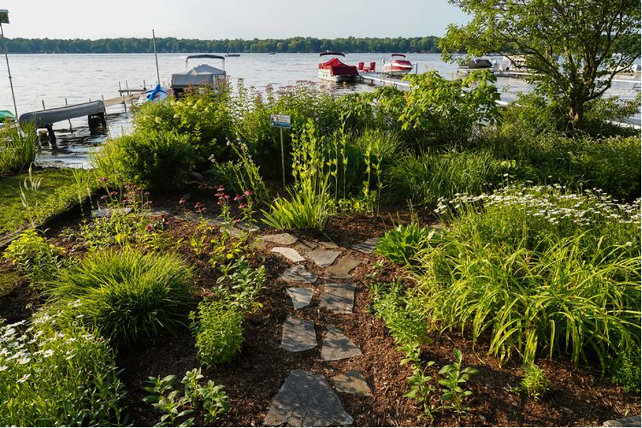 native landscaping for lake landscape on Lake Michigan