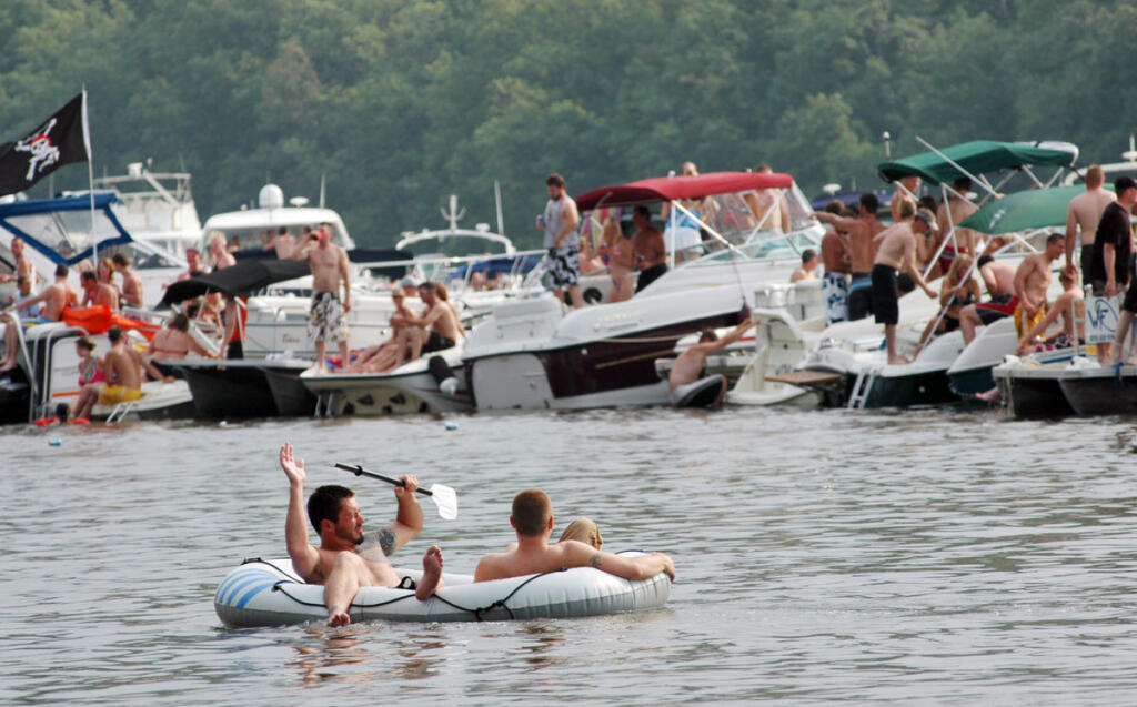 people, boats, water, and floats