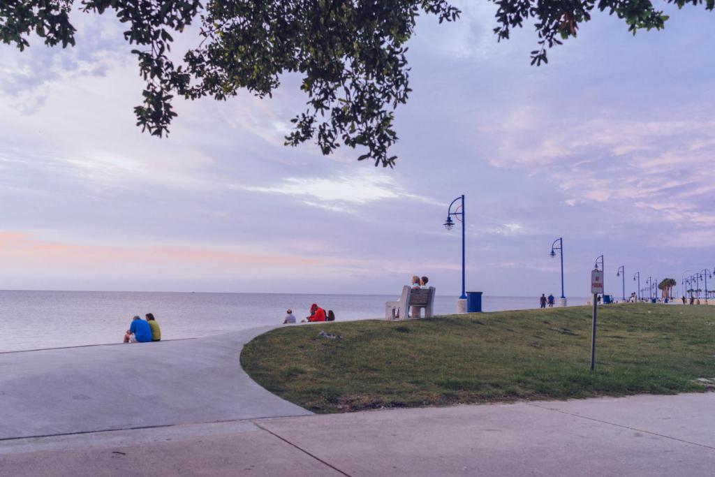 Walking track next to Lake Pontchartrain