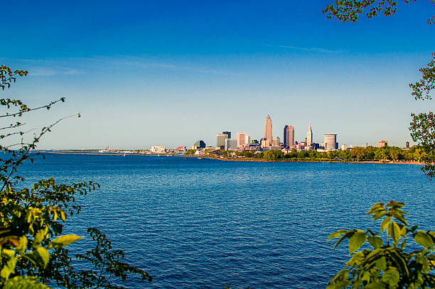 Lake Erie with Cleveland, Ohio skyline