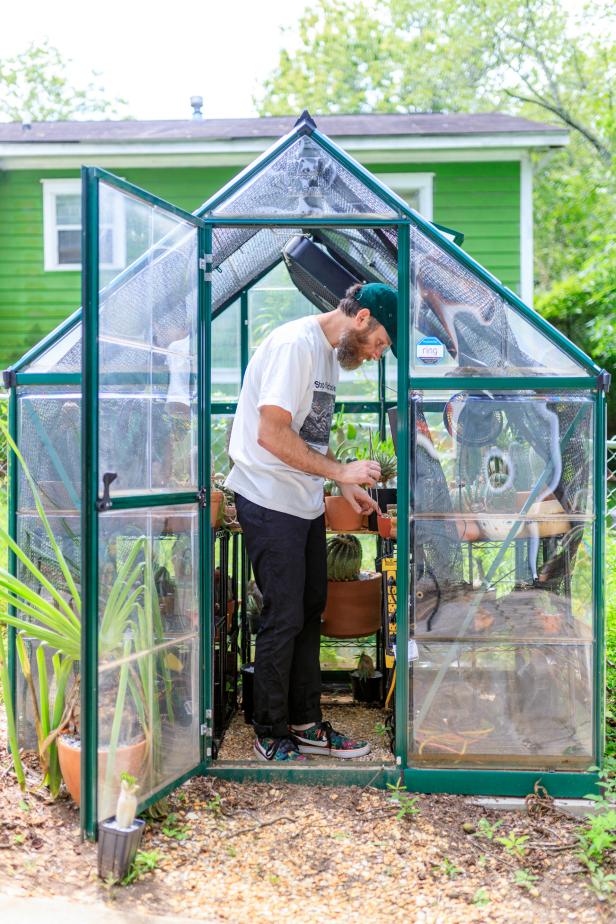 Man in Greenhouse