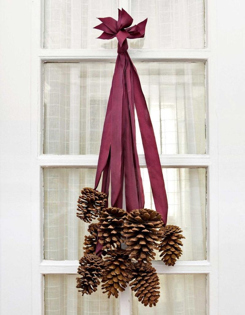 Pine cone door hanger