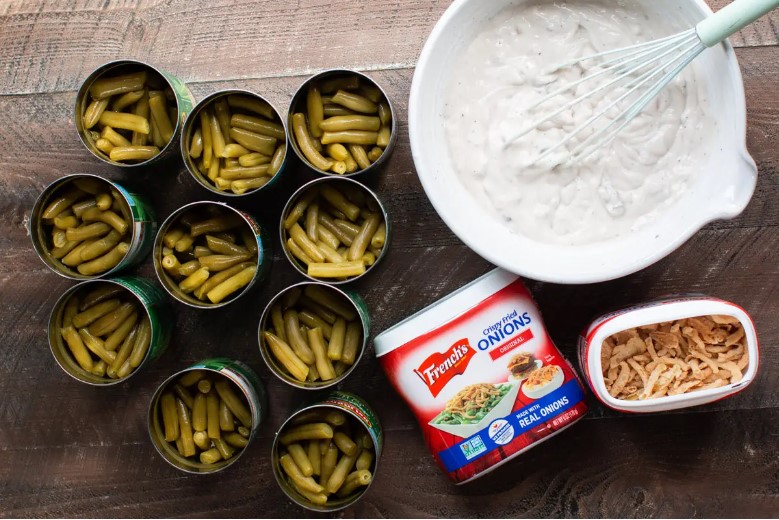 Ingredients for green bean casserole