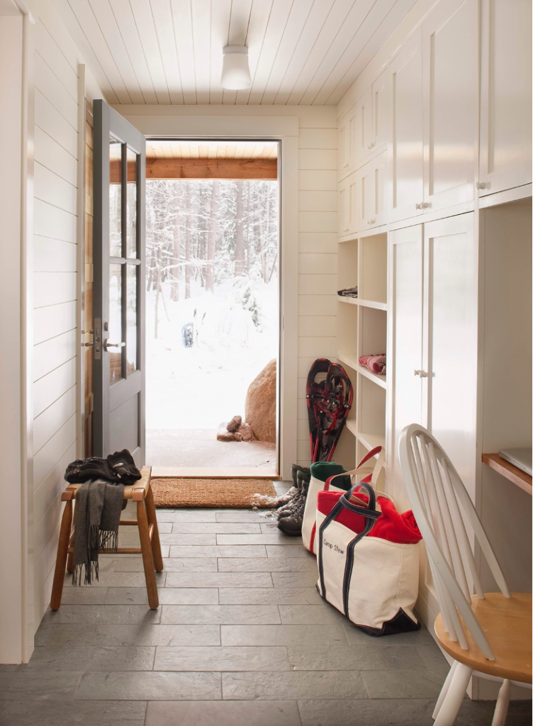 Mudroom for storing snow gear 
