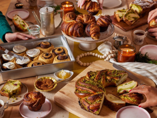 A table of holiday breads from King Arthur Baking