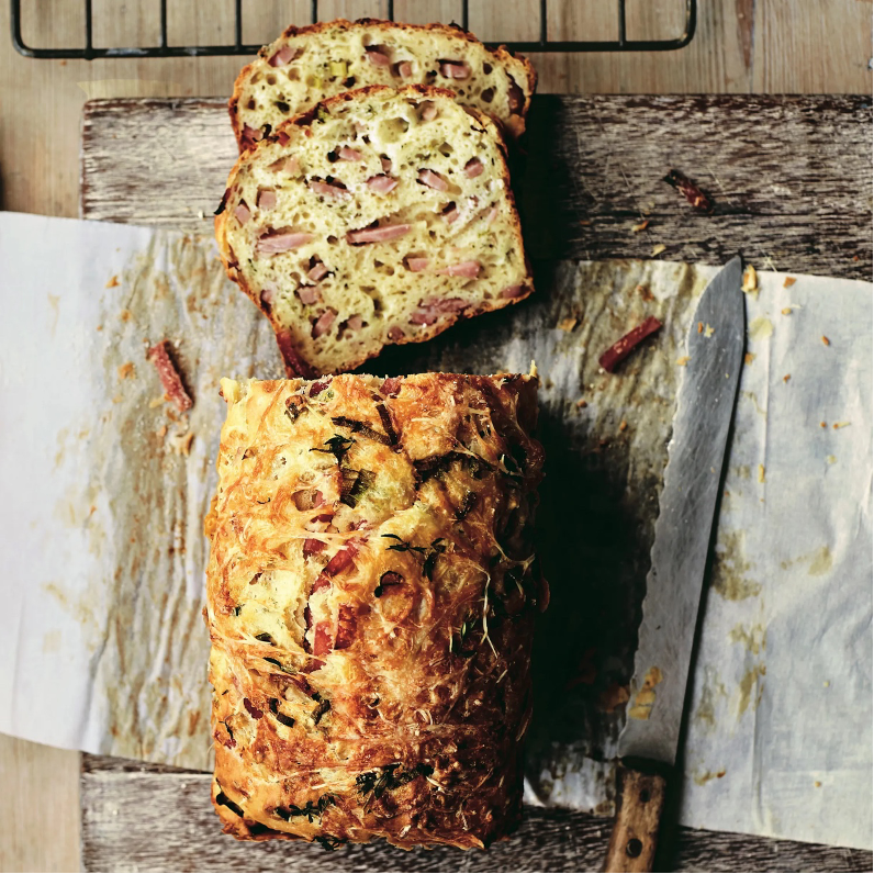 Savory Gruyère Bread with Ham