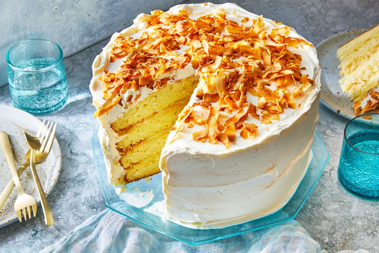 Southern Living’s Classic Coconut Cake is a layered, moist cake enriched with coconut milk and finished with a soft, coconut-covered frosting.