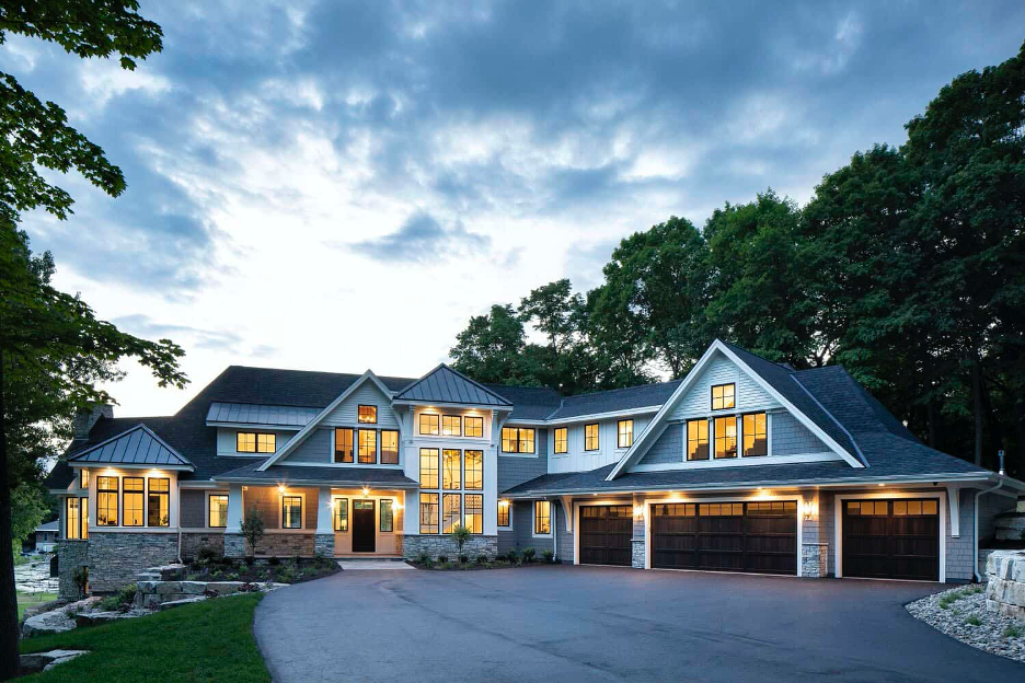 Beautiful garage door updates to increase your home's ROI illustrated here in a Lake Minnetonka, MN lake home
