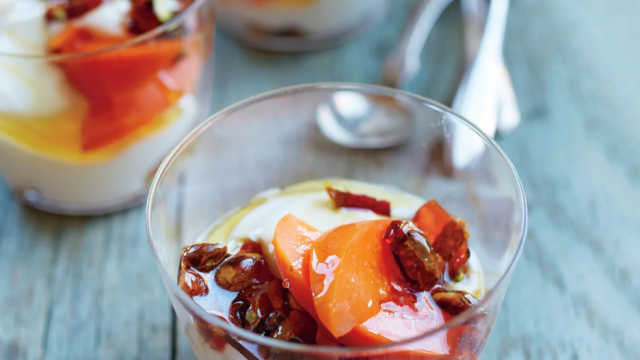 Yogurt with Pistachio Brittle summer no-bake dessert