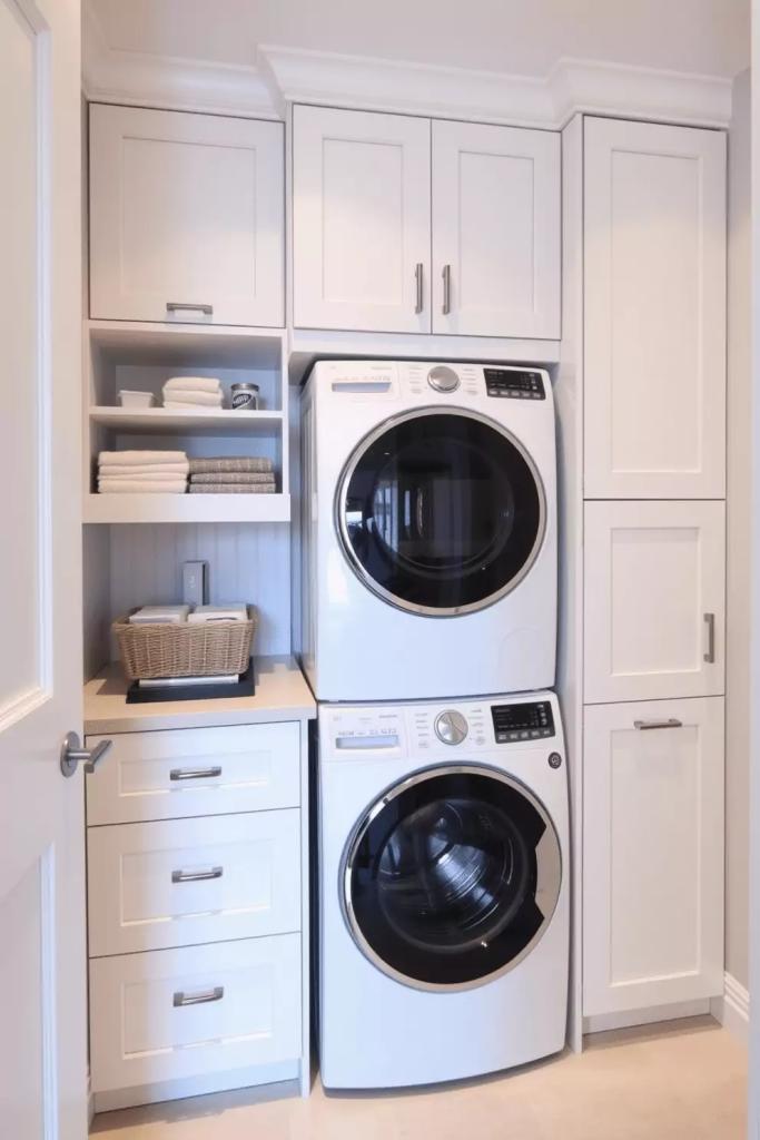 Laundry room that Maximizes Every Inch with Vertical Design and Space-Saving Layout